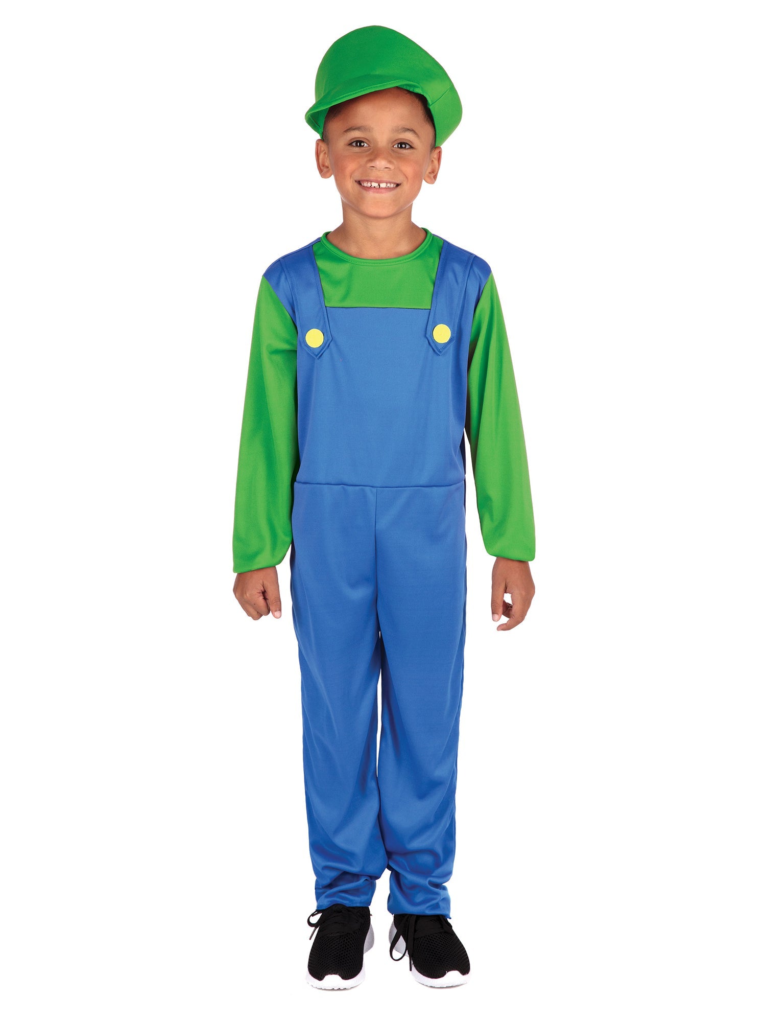 Luigi, Blue, Forum, Kids Costumes, M, Front