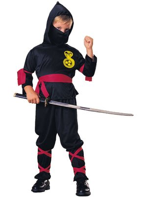 Ninja, Black, Forum, Kids Costumes, Small, Front