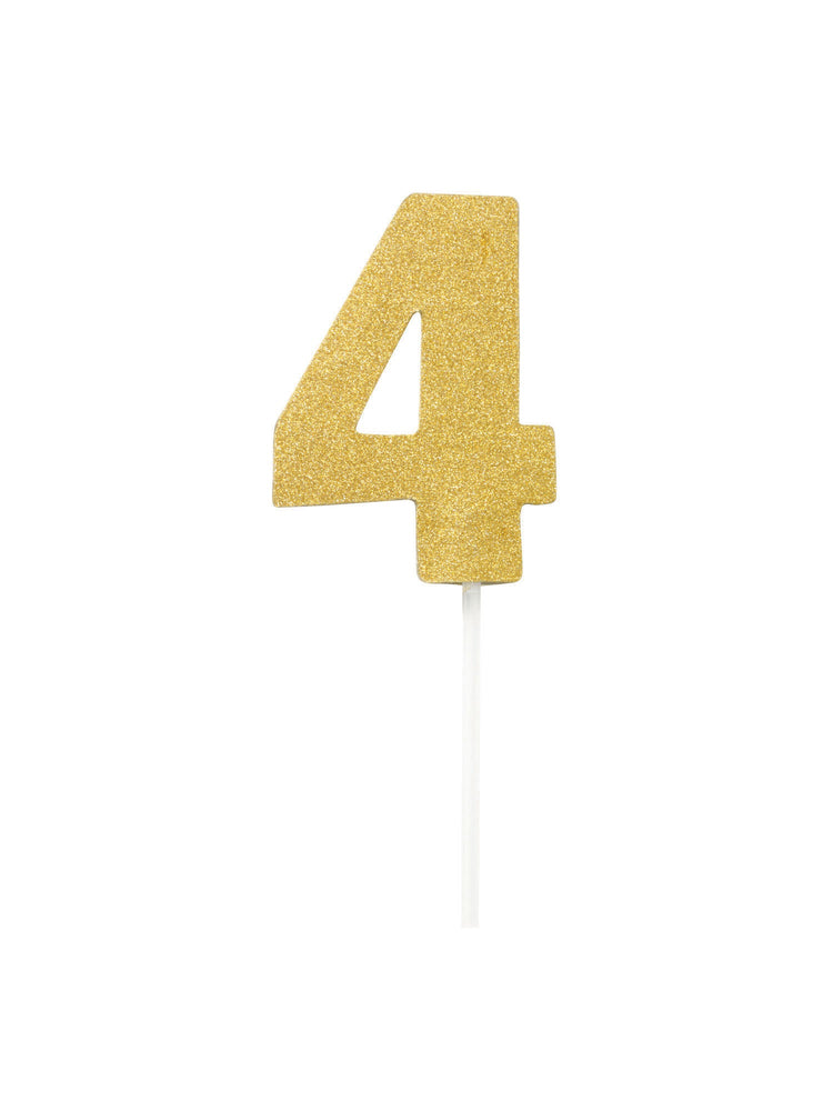 Cake Topper, Gold, Forum, Party, One Size, Front