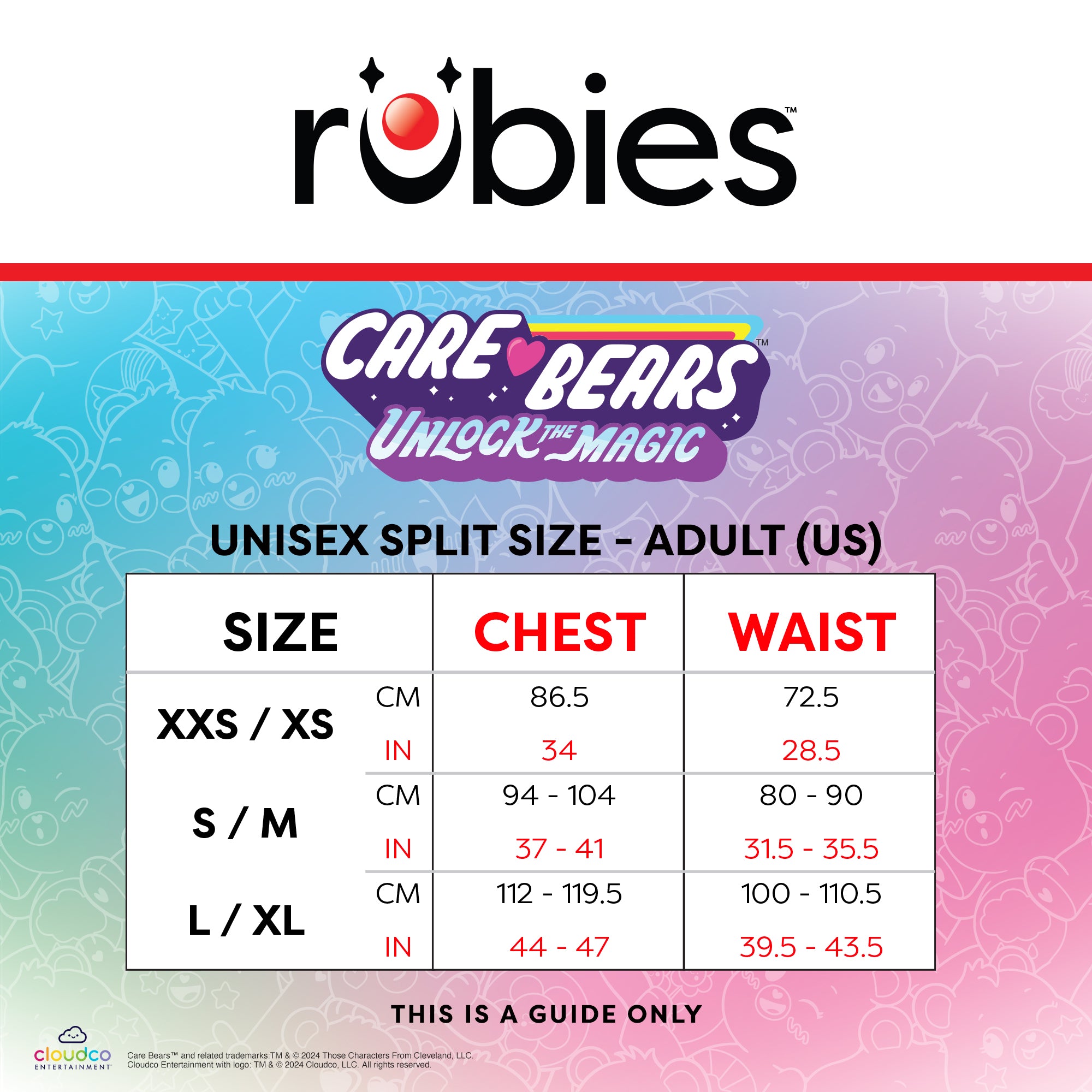 Size Charts UK Rubies Masquerade