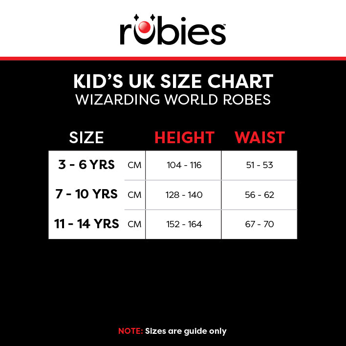 Size Charts UK Rubies Masquerade