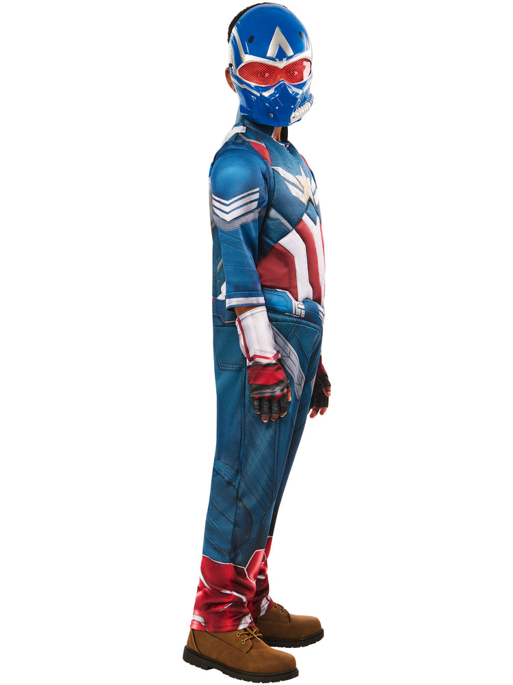 Rubies Captain America Deluxe kostuum voor jongens/ meisjes, met gevoerde borst, laarshoes en masker, officieel Marvel kostuum, 7-8 jaar(122-128cm Rubies Captain America Deluxe kostuum voor jongens/ meisjes, met gevoerde borst, laarshoes en masker, officieel Marvel kostuum, 7-8 jaar(122-128cm