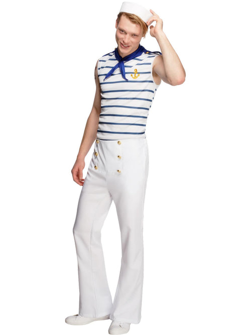 Fever Male French Sailor Costume, White