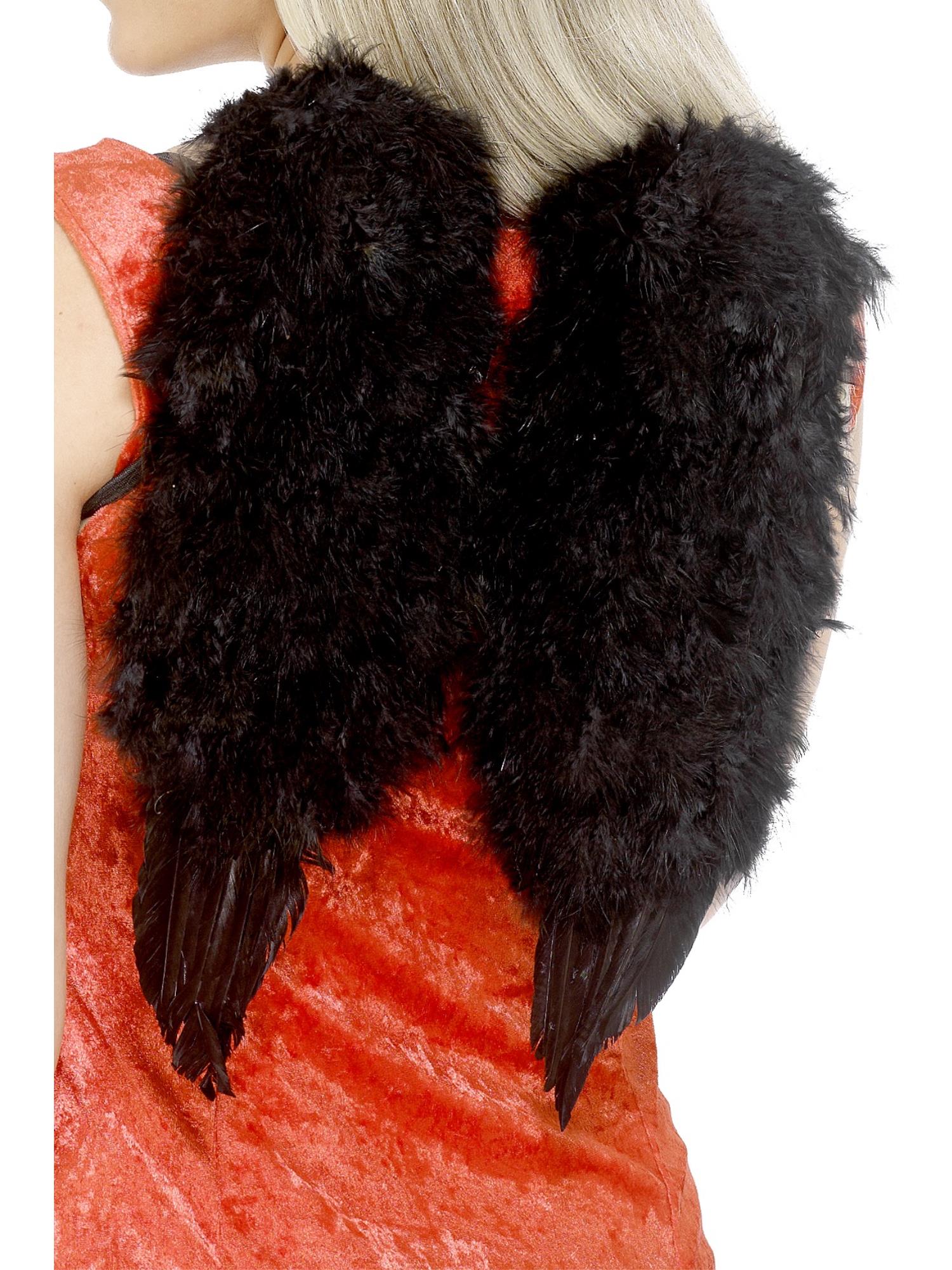 Angel Wings, Feathered, Black