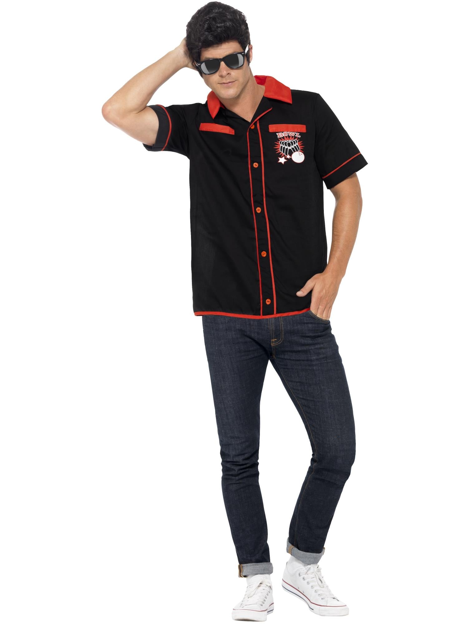 50s Bowling Shirt, Black