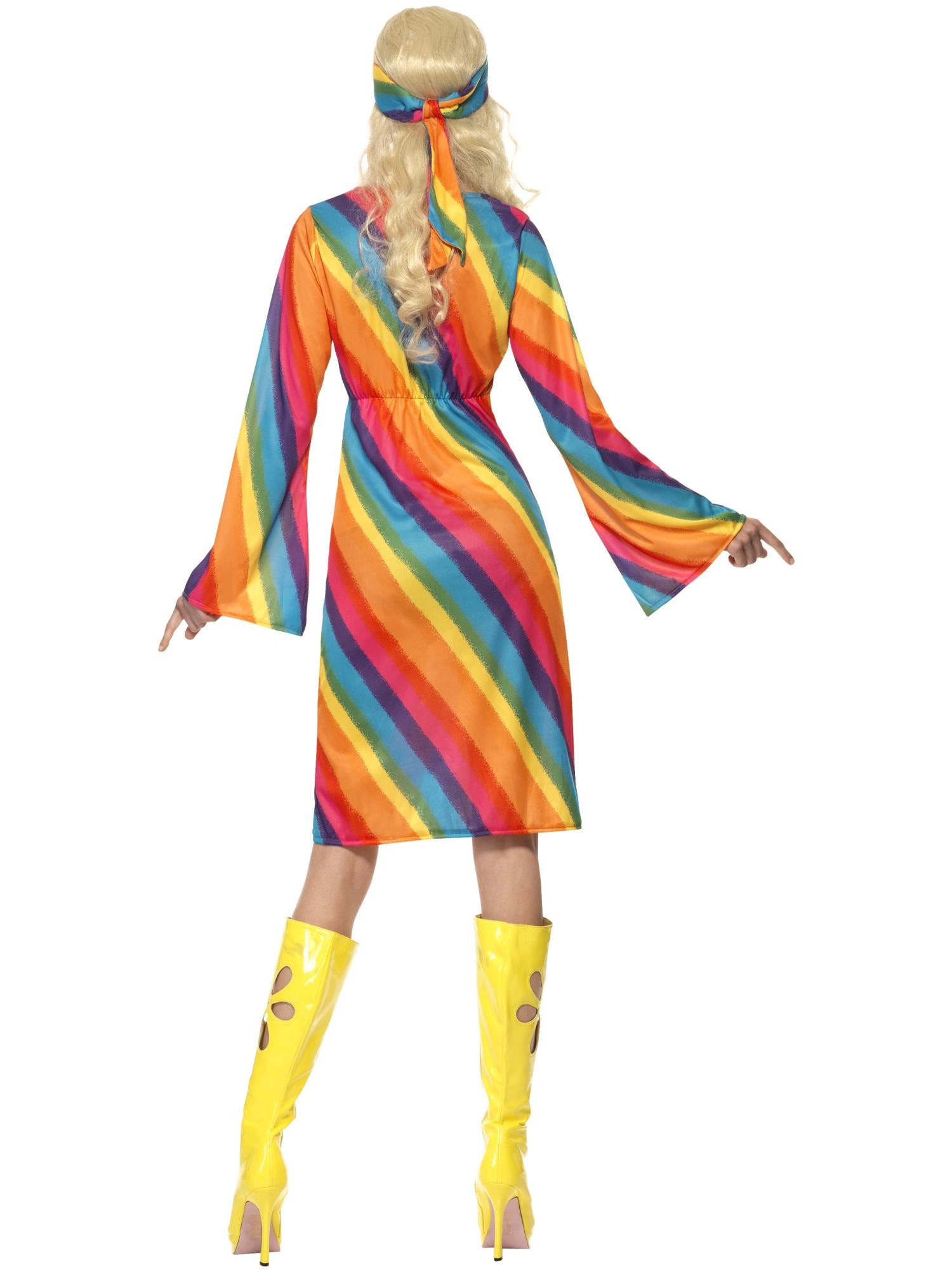 Rainbow Hippie Costume, Multi-Coloured