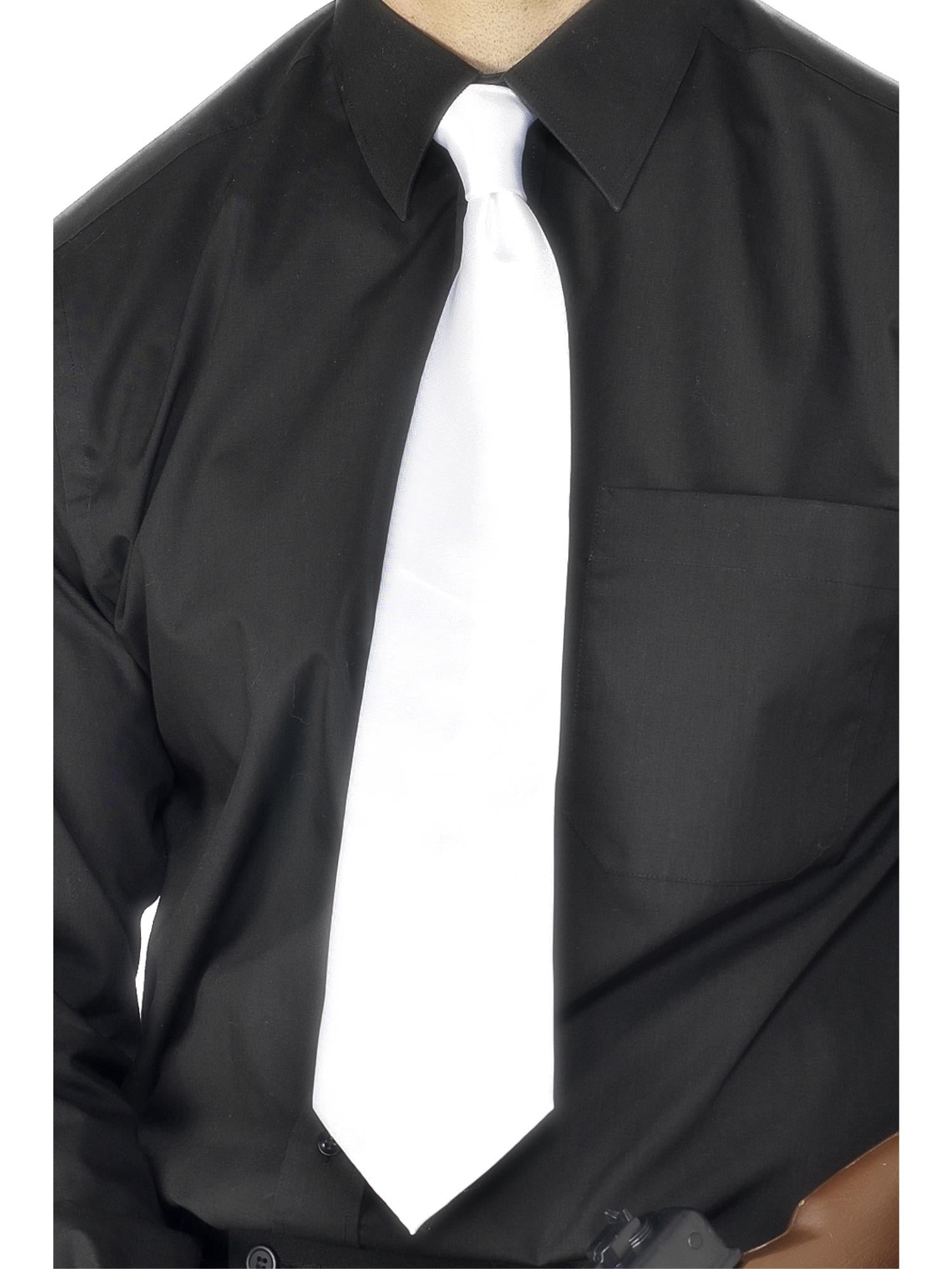 Deluxe White Gangster Tie, White