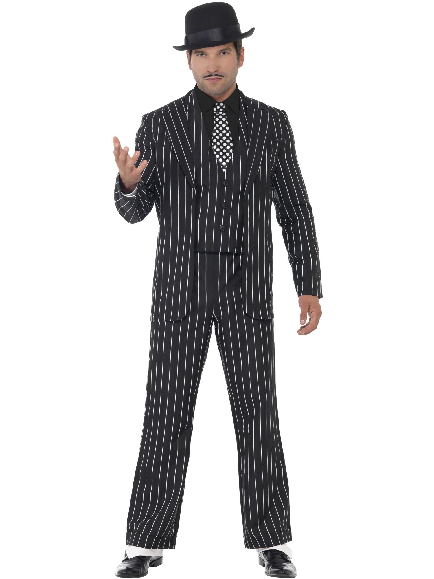 Vintage Gangster Boss Costume, Black