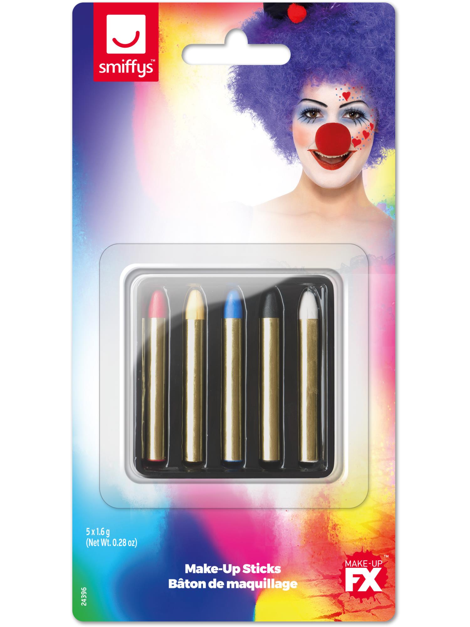 Smiffys Make-Up FX, Face/Body Paint Sticks, Multi,