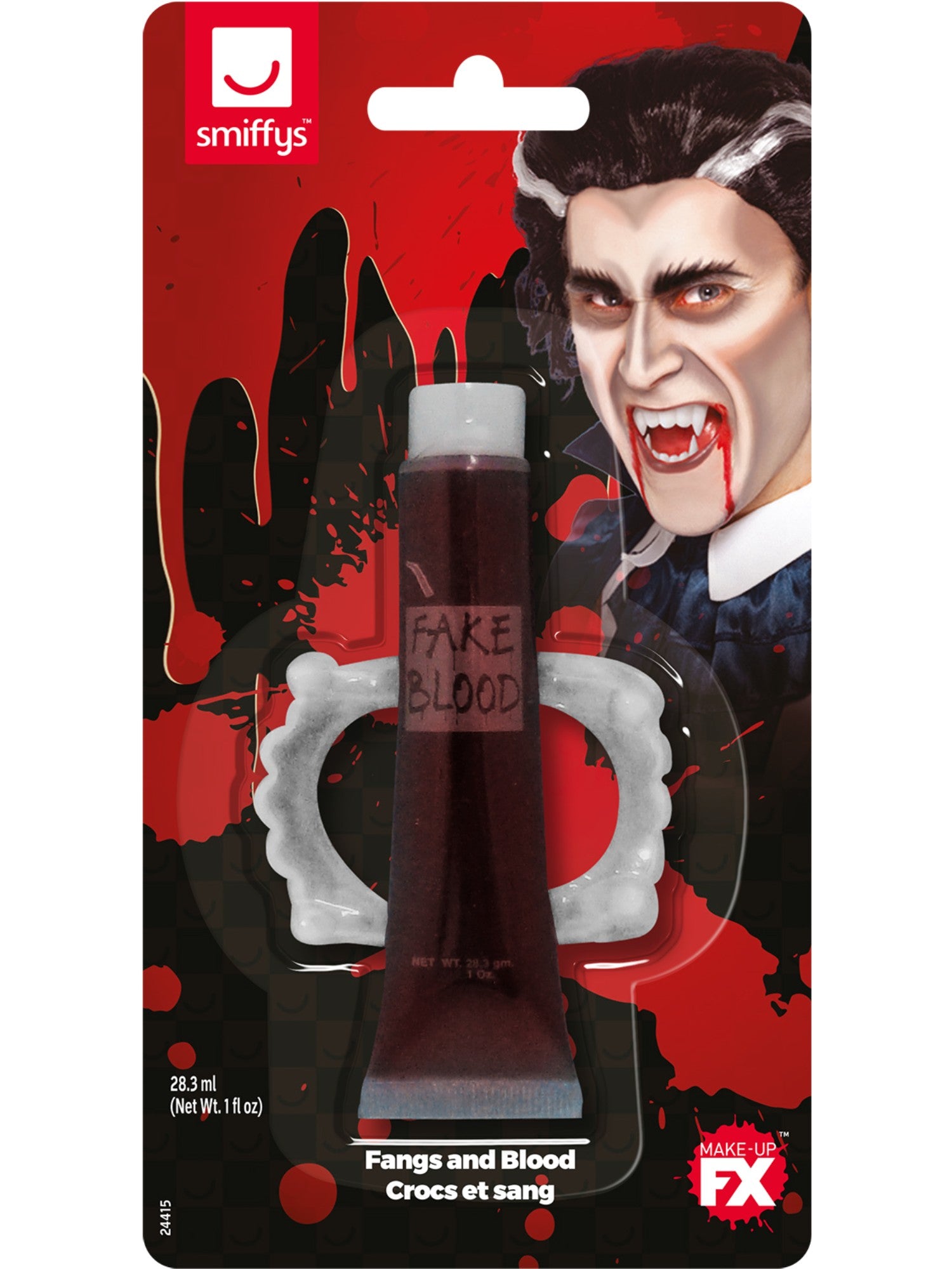 Smiffys Make-Up FX, Fangs & Blood, Red