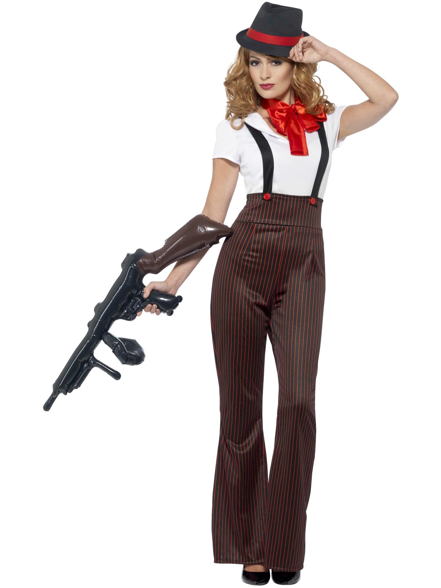 Glam Gangster Costume, Black & Red