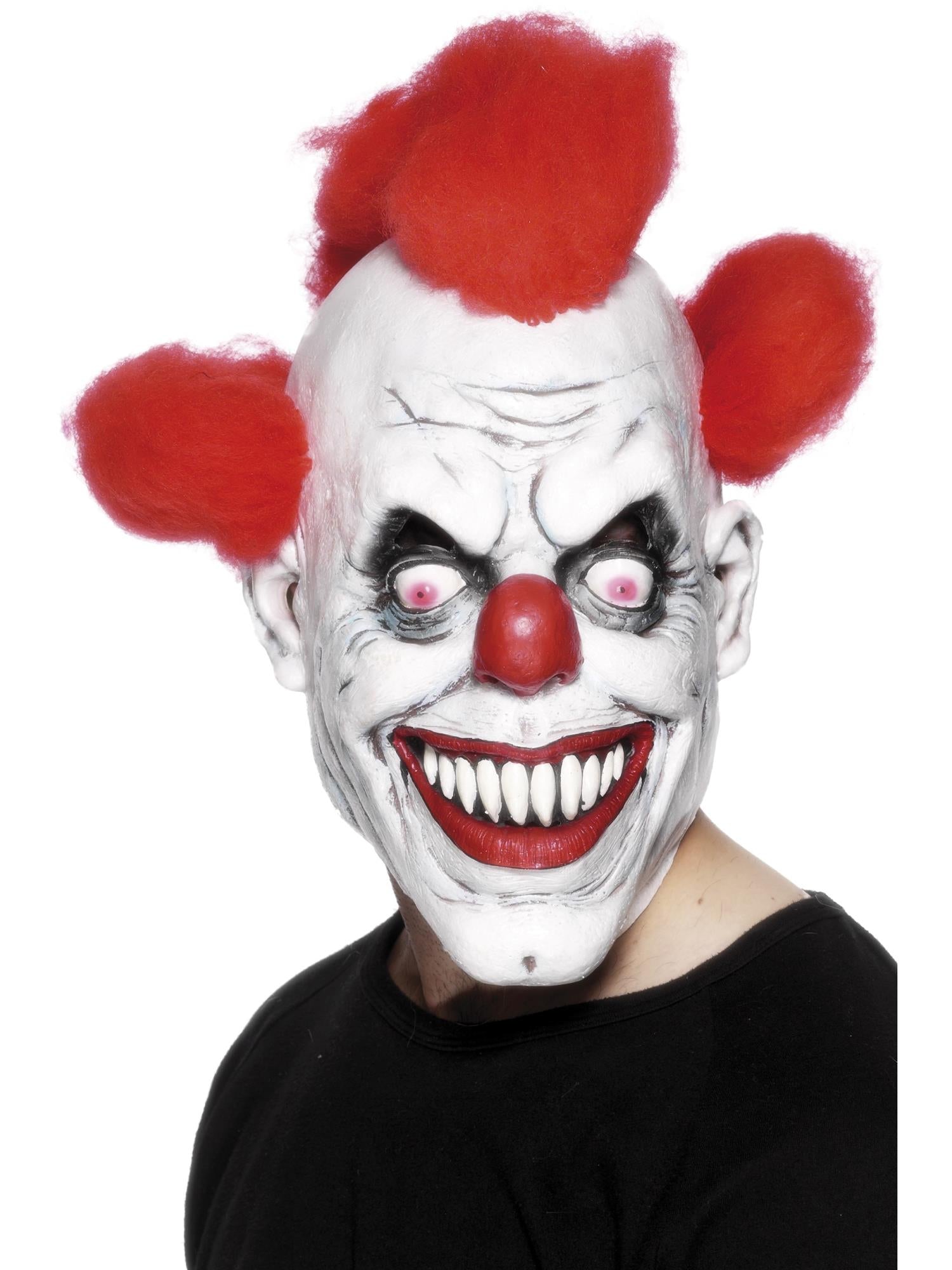 Clown 3/4 Latex Mask, Red & White