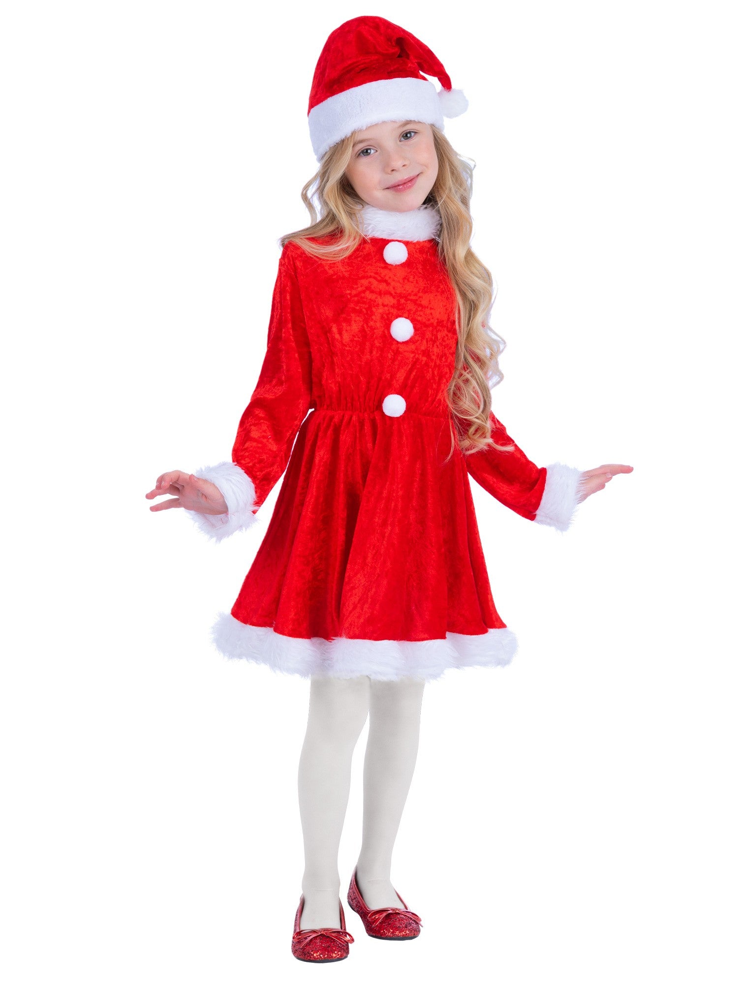 Mini Miss Santa Costume, Red