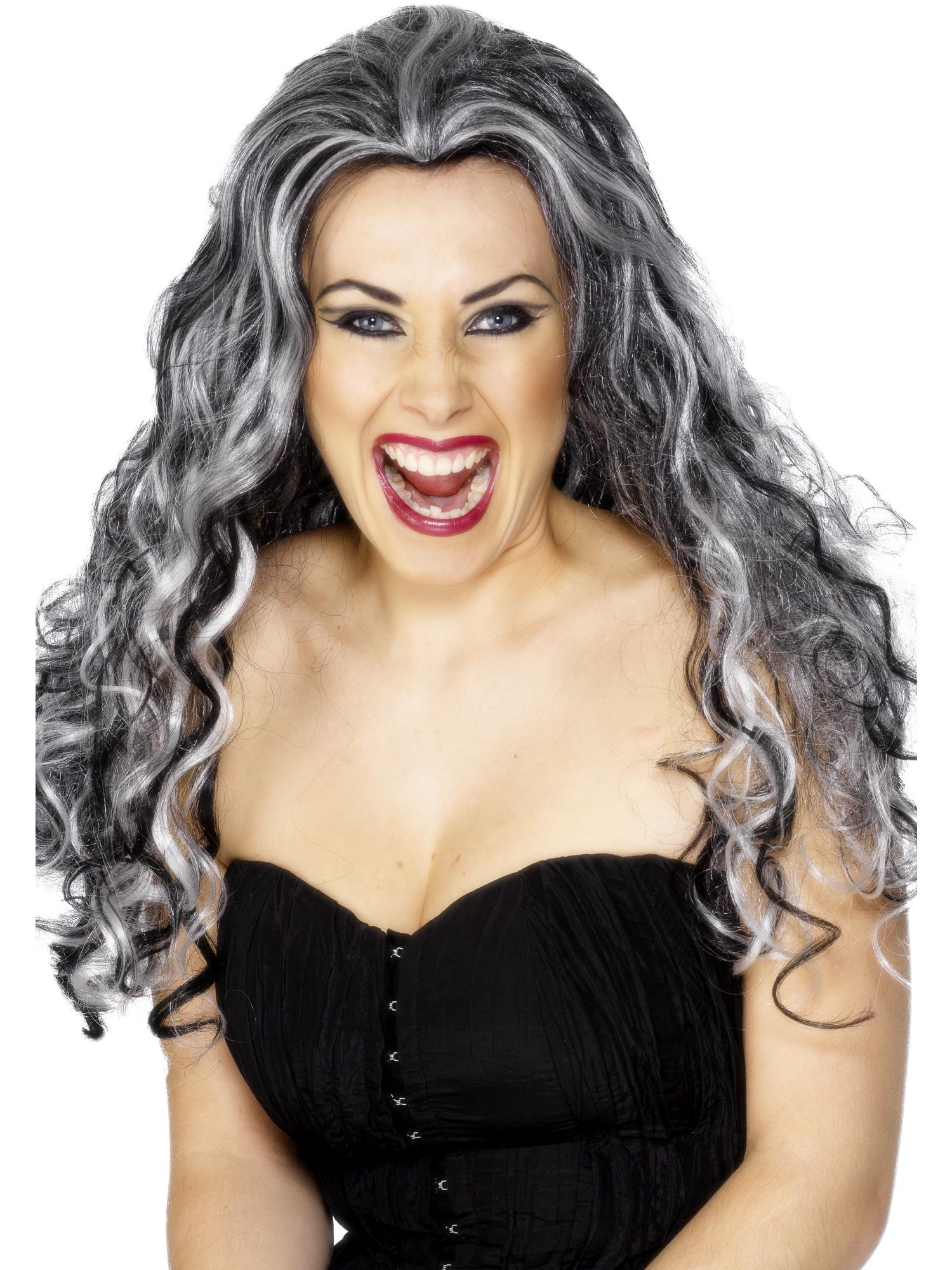 Renaissance Vamp Wig, Black & White