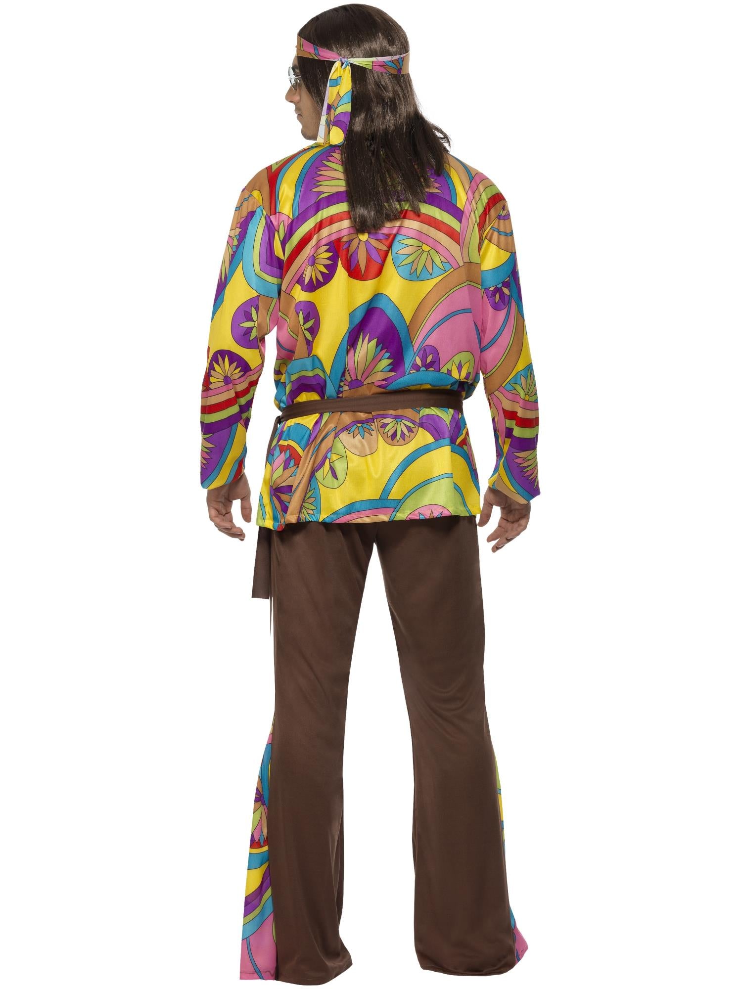 Psychedelic Hippie Man Costume, Multi-Coloured