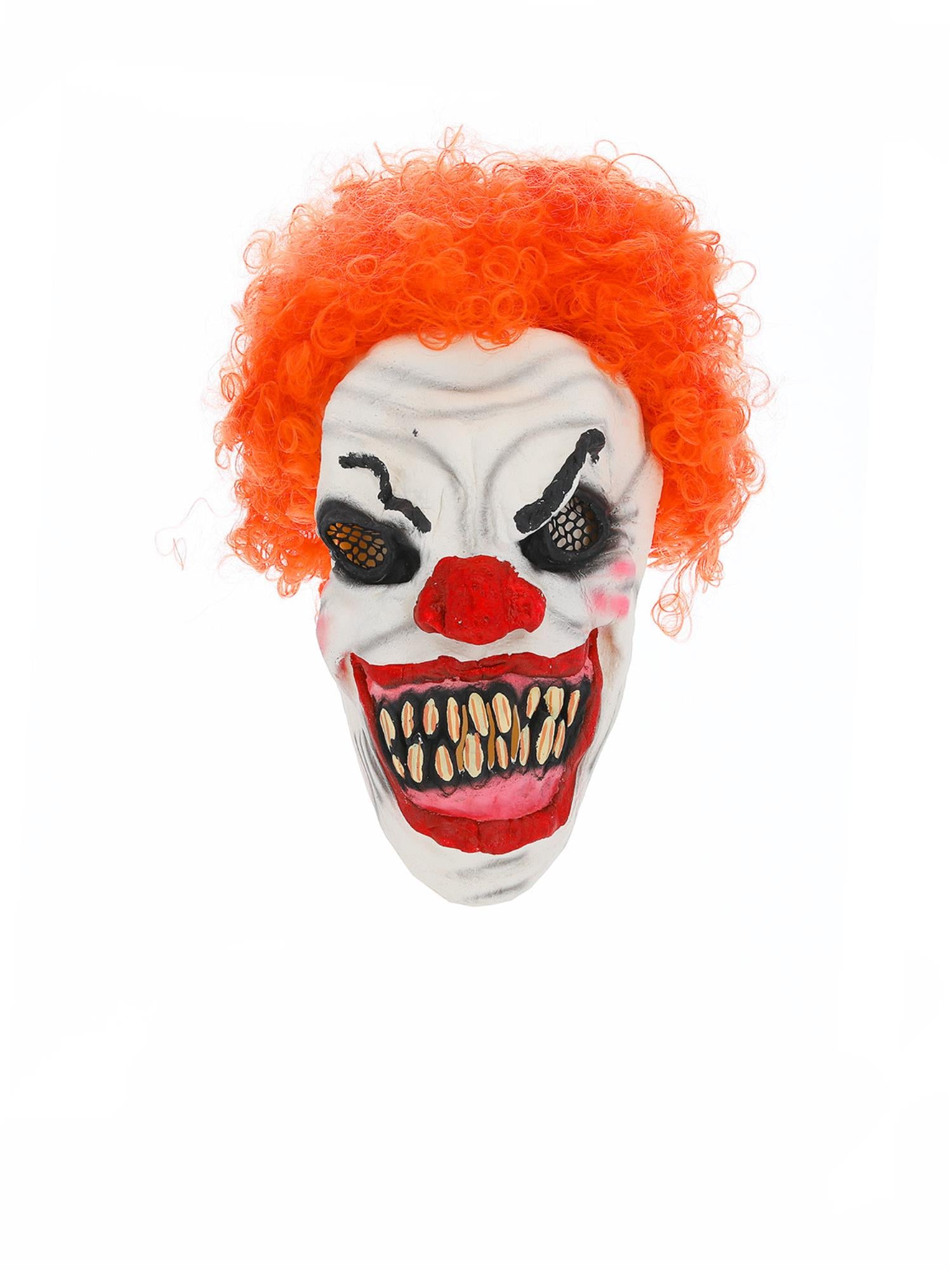 Scary Clown Mask, White & Red