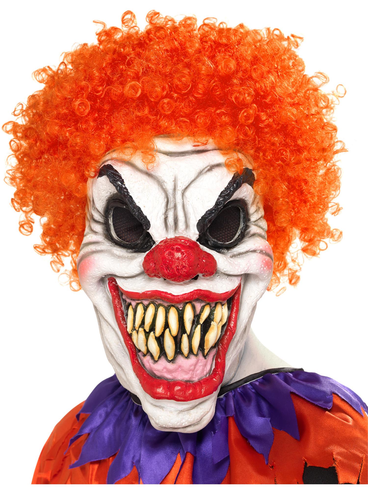 Scary Clown Mask, White & Red