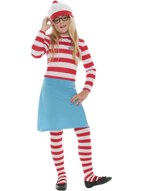 Where's Wally? Wenda Child Costume, Red & White
