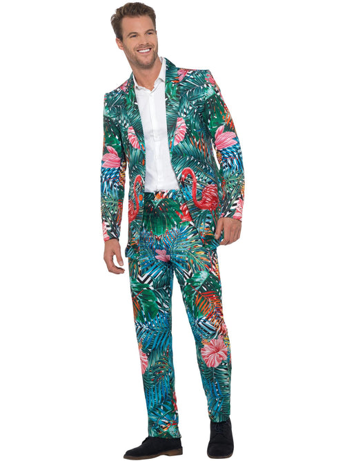 Hawaiian Tropical Flamingo Suit, Multi-Coloured