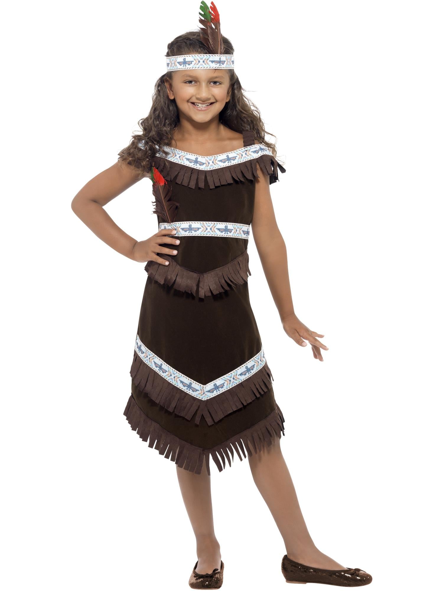 Native American Inspired Girl Costume, Brown