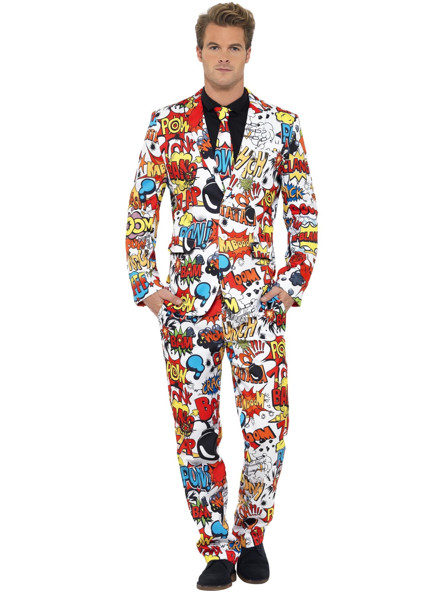 Comic Strip Suit, Red & White