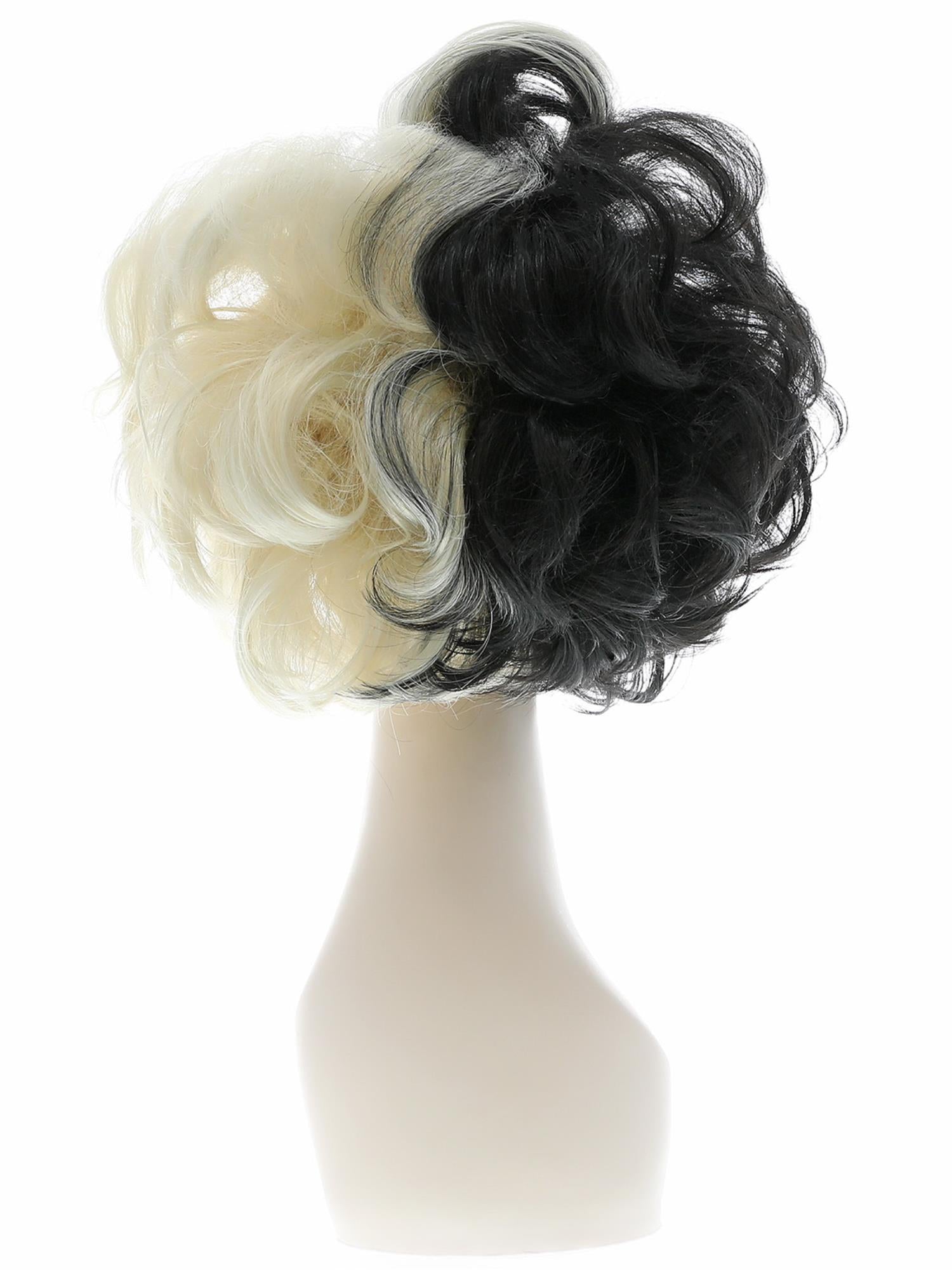 Deluxe Evil Madame Wig, Black & Blonde