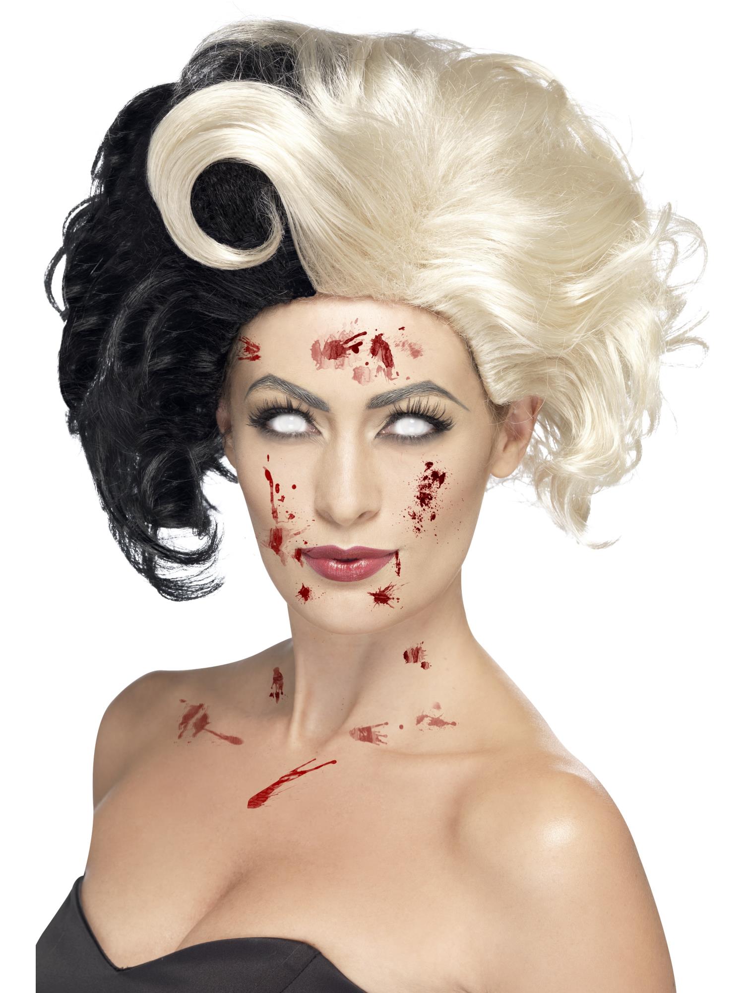 Deluxe Evil Madame Wig, Black & Blonde