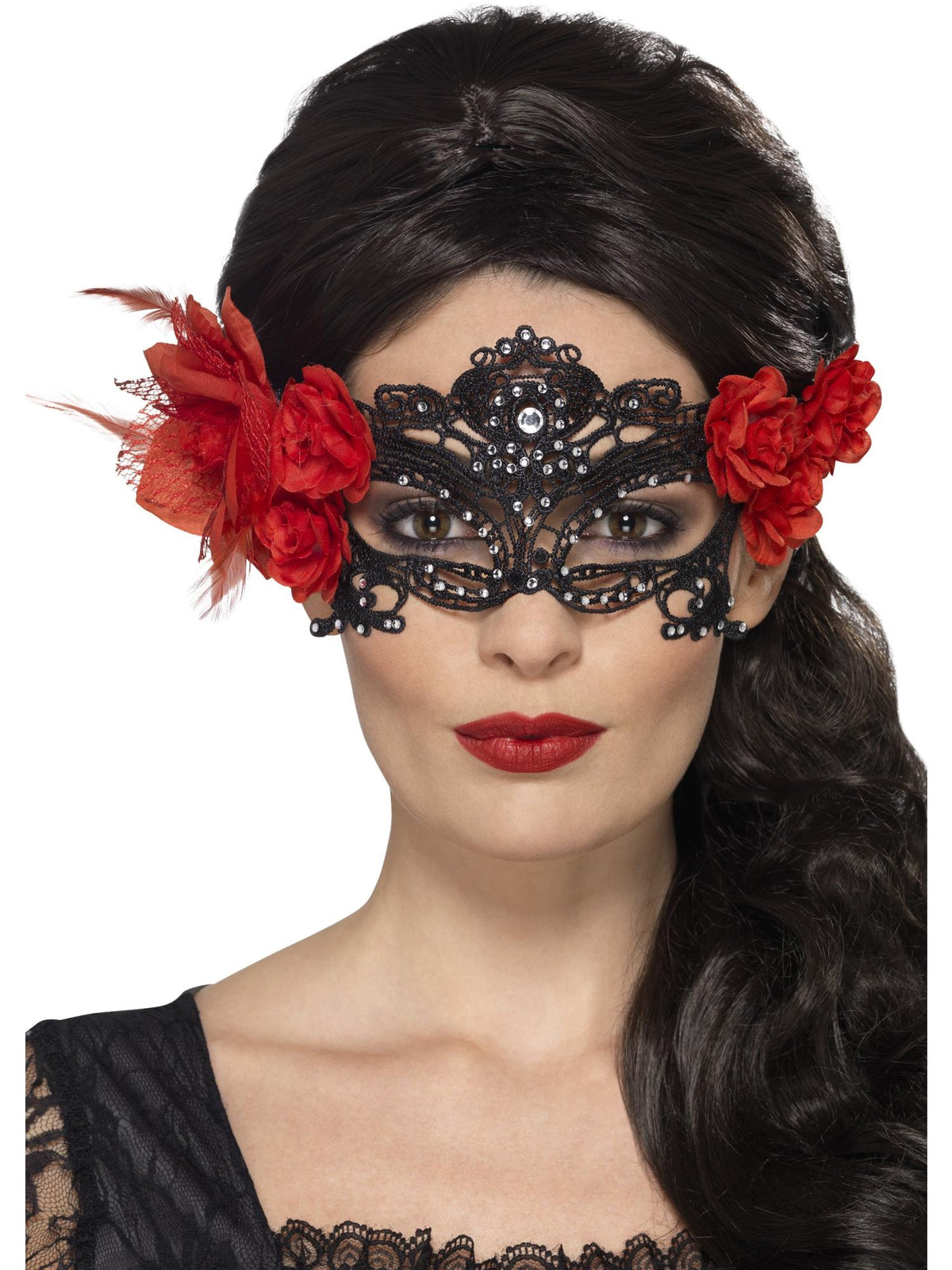 Day of the Dead Lace Filigree Eyemask, Black