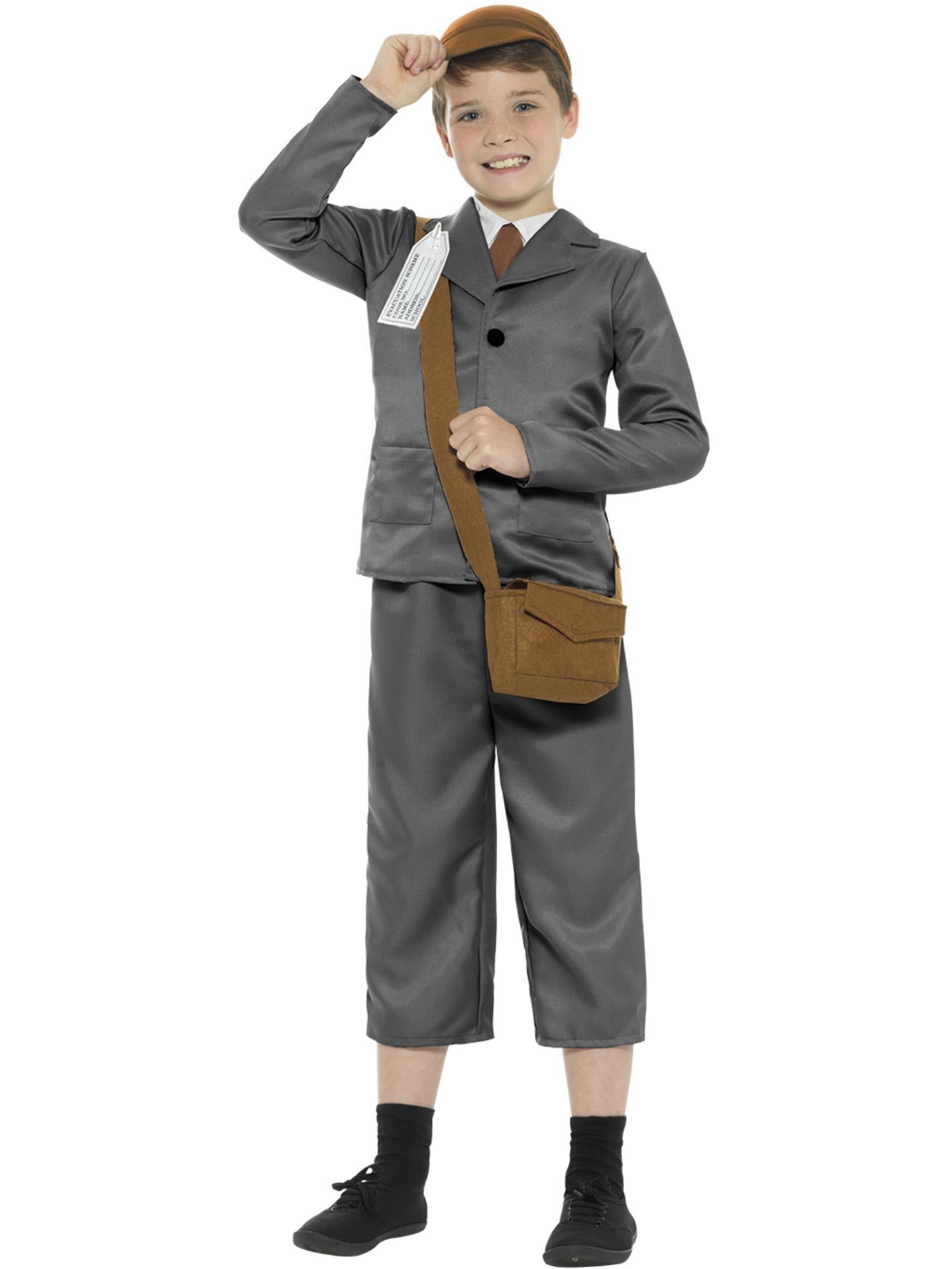 WW2 Evacuee Boy Costume, Grey
