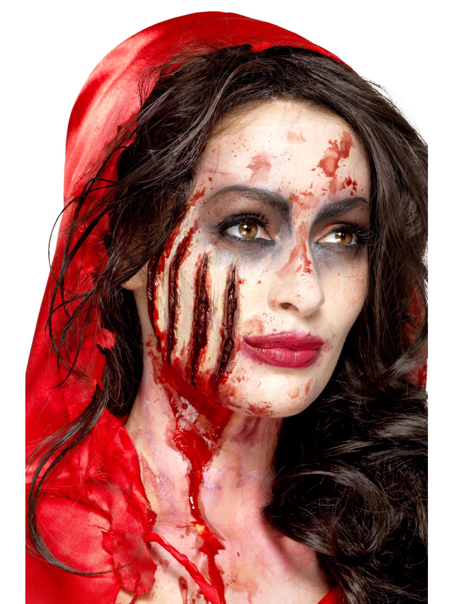 Smiffys Make-Up FX, Latex Claw Wound Scar, Red