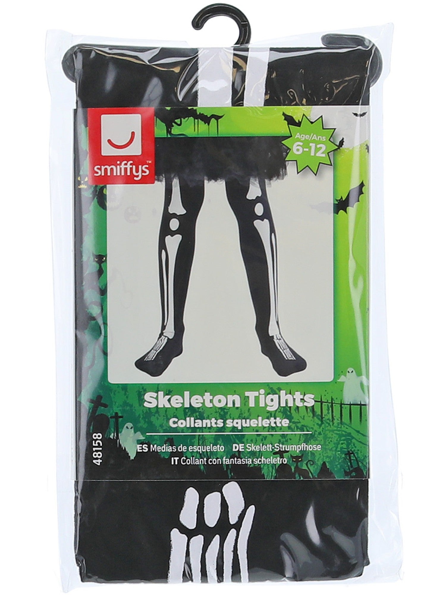 Skeleton Tights, Child, Black