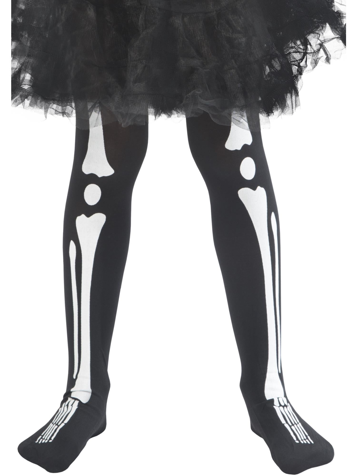 Skeleton Tights, Child, Black