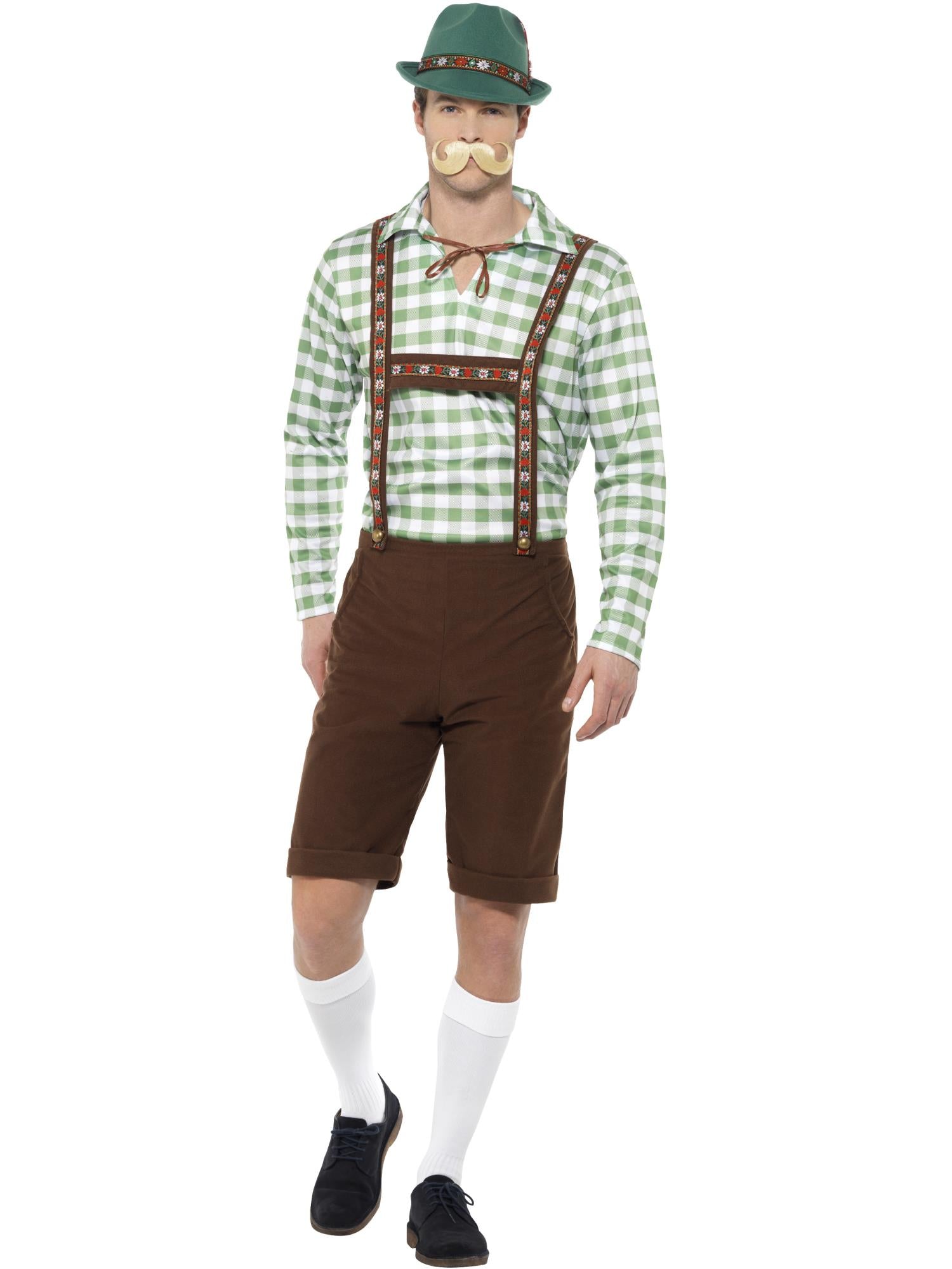 Alpine Bavarian Costume, Green & Brown