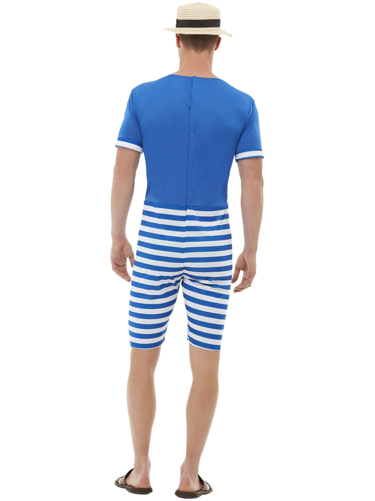20s Bathing Suit Costume, Blue & White