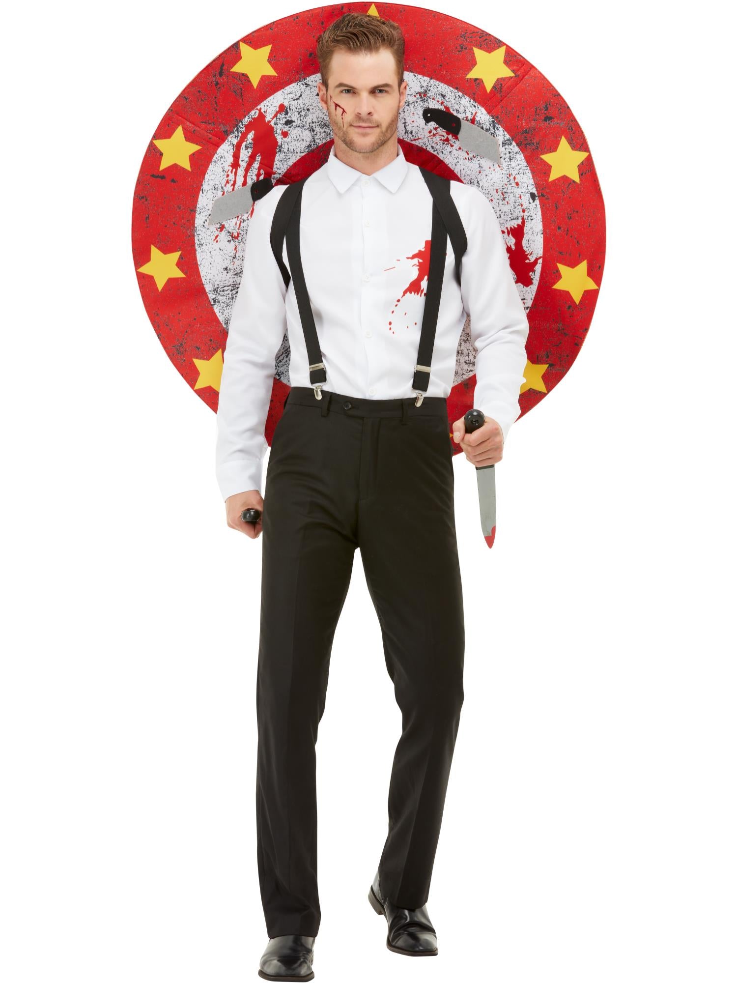 Deluxe Knife Thrower Costume, Red & White