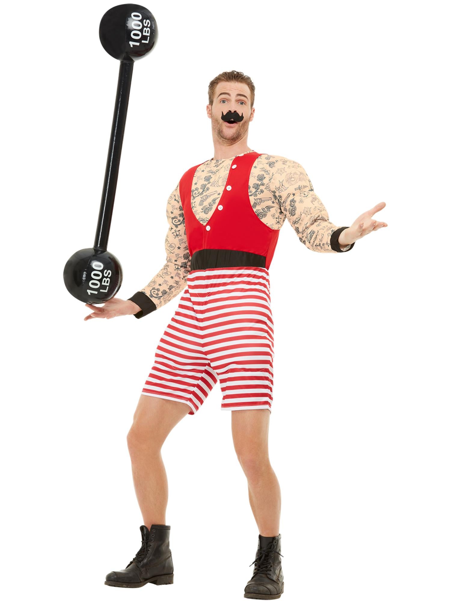 Deluxe Strongman Costume, Red & White