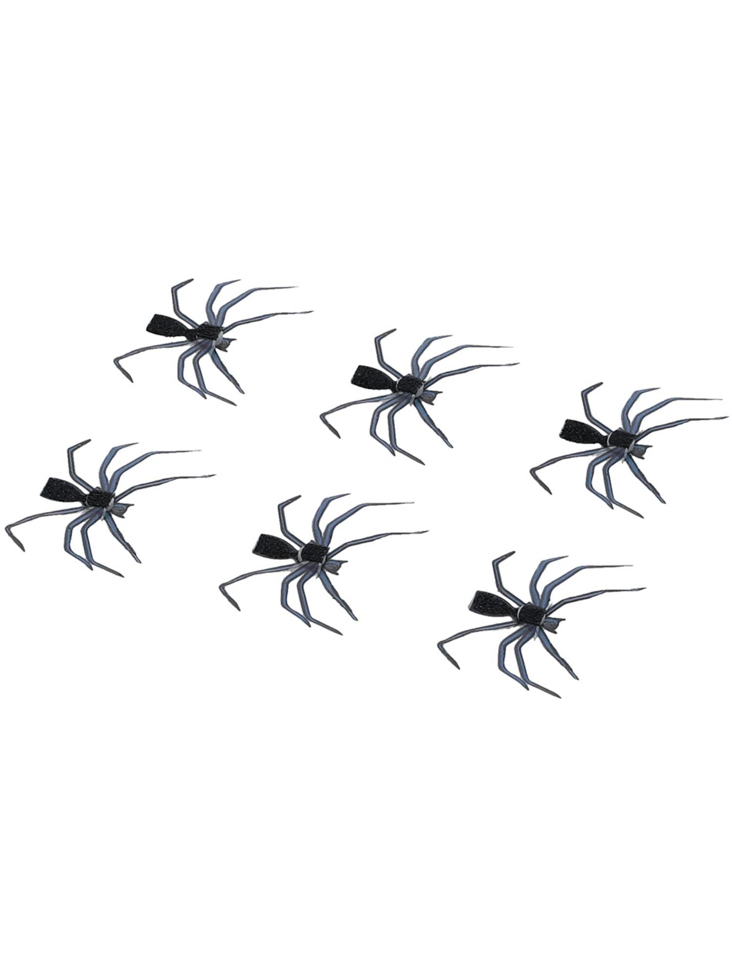 Smiffys Make-Up FX, 3D Spider Stickers, Black