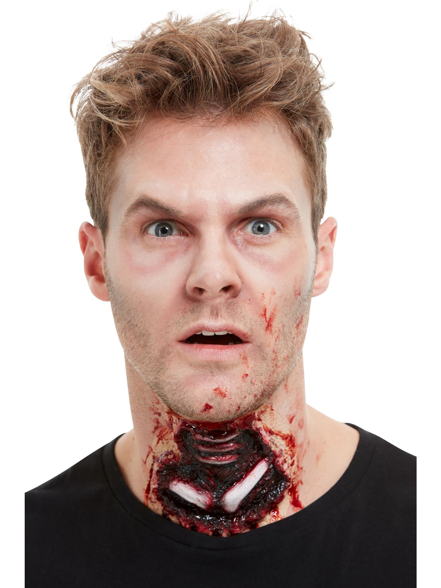 Smiffys Make-Up FX, Latex Exposed Throat Wound, Re