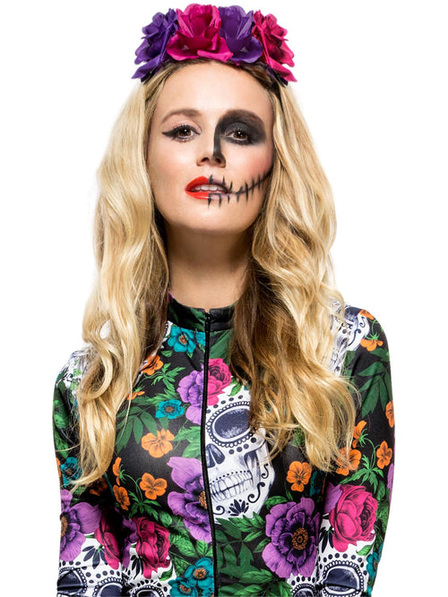 Day of the Dead Rose Headband, Multi-Coloured