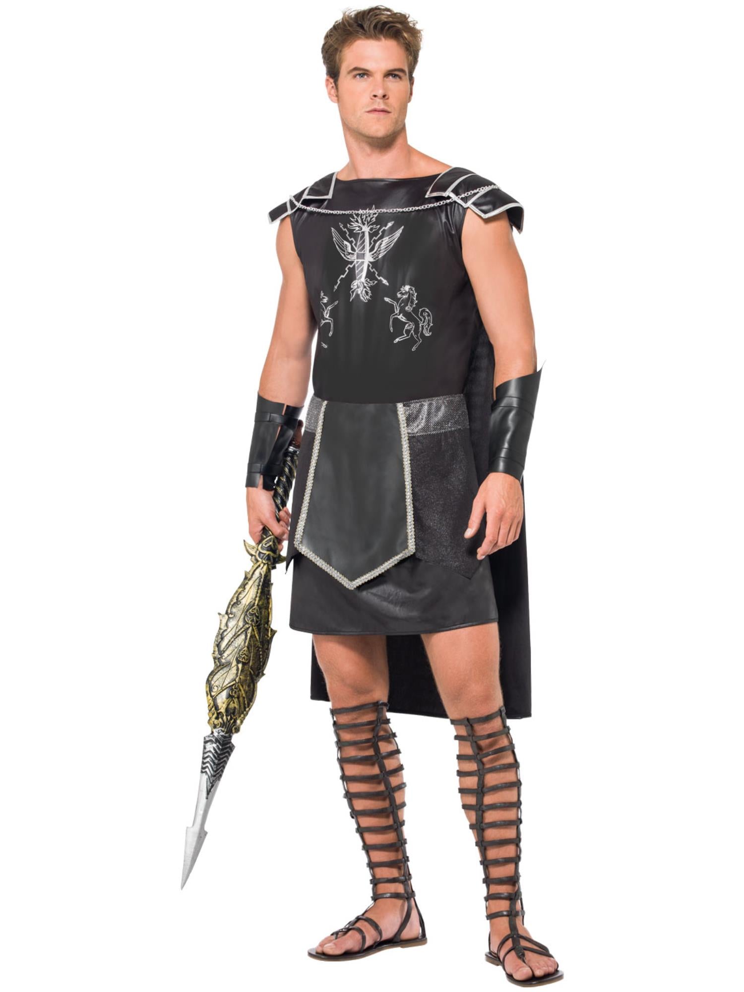 Male Dark Gladiator Costume, Black