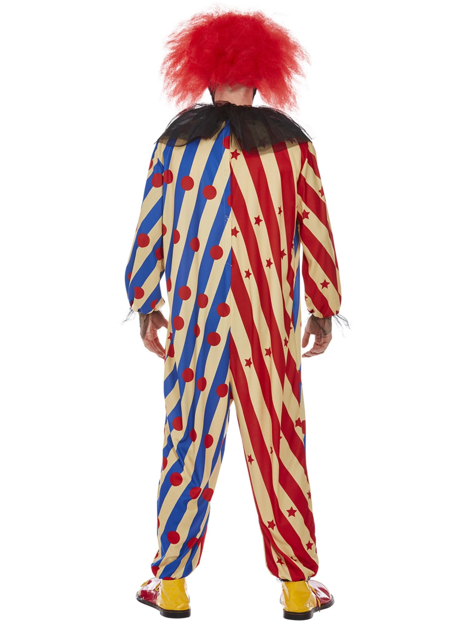 Creepy Clown Costume, Red & Blue