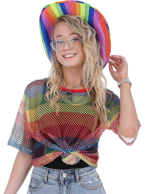 Unisex Rainbow Mesh Top