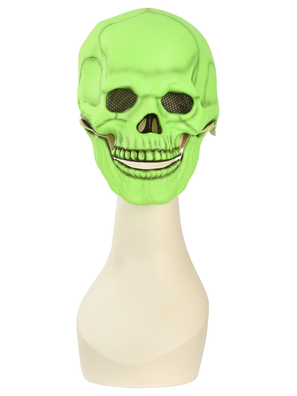 Green UV Blacklight Skeleton Latex Mask