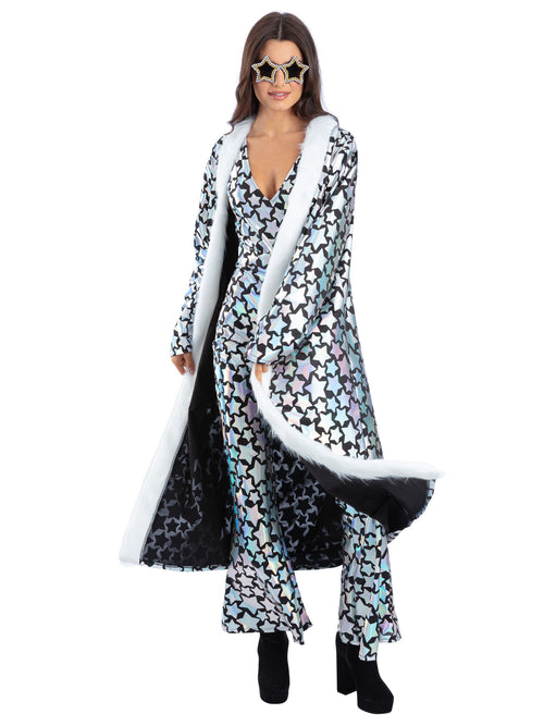 Unisex Star Gazer Coat, Holographic Iridescent