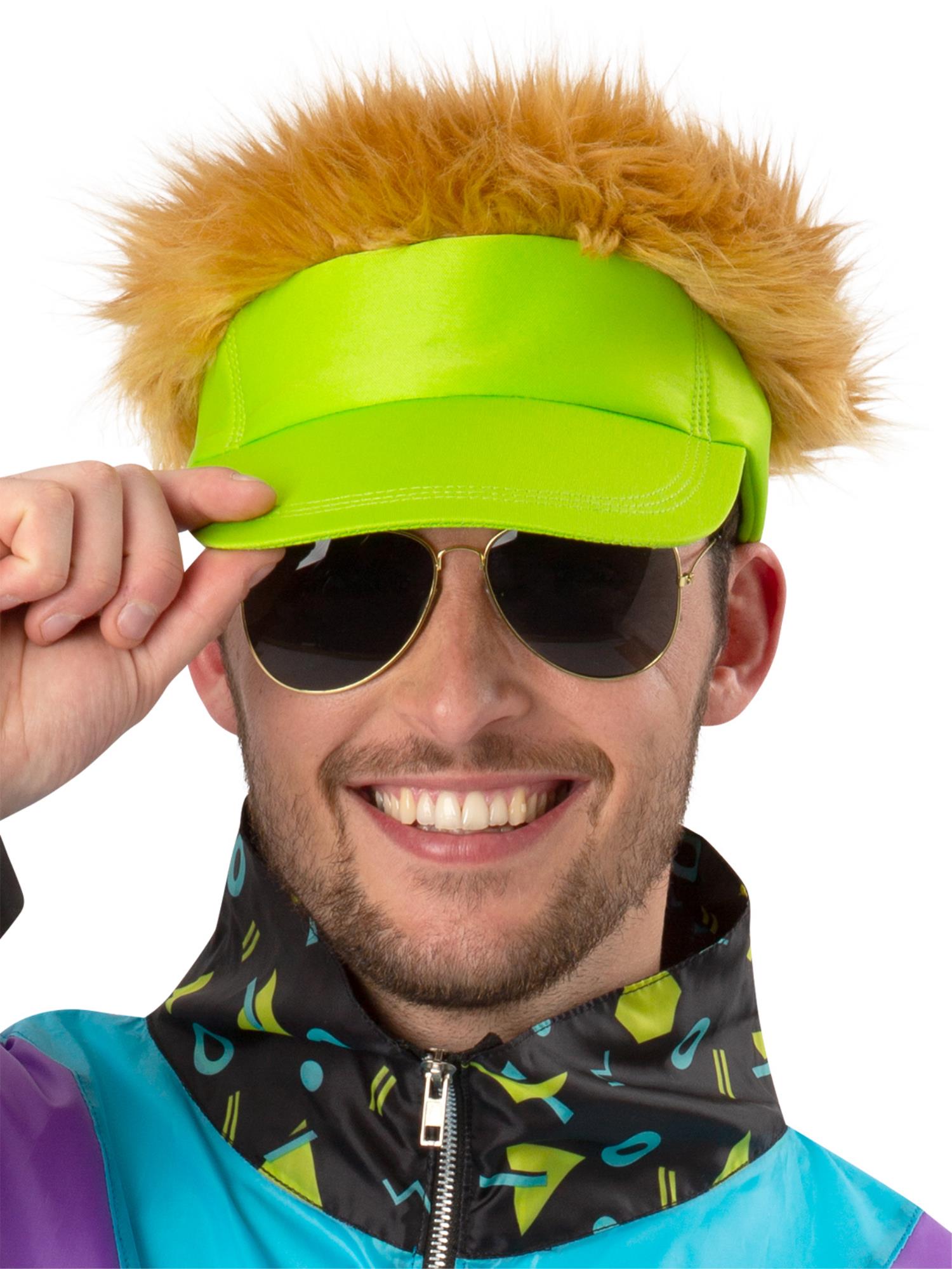 80s Neon Green Visor Hat