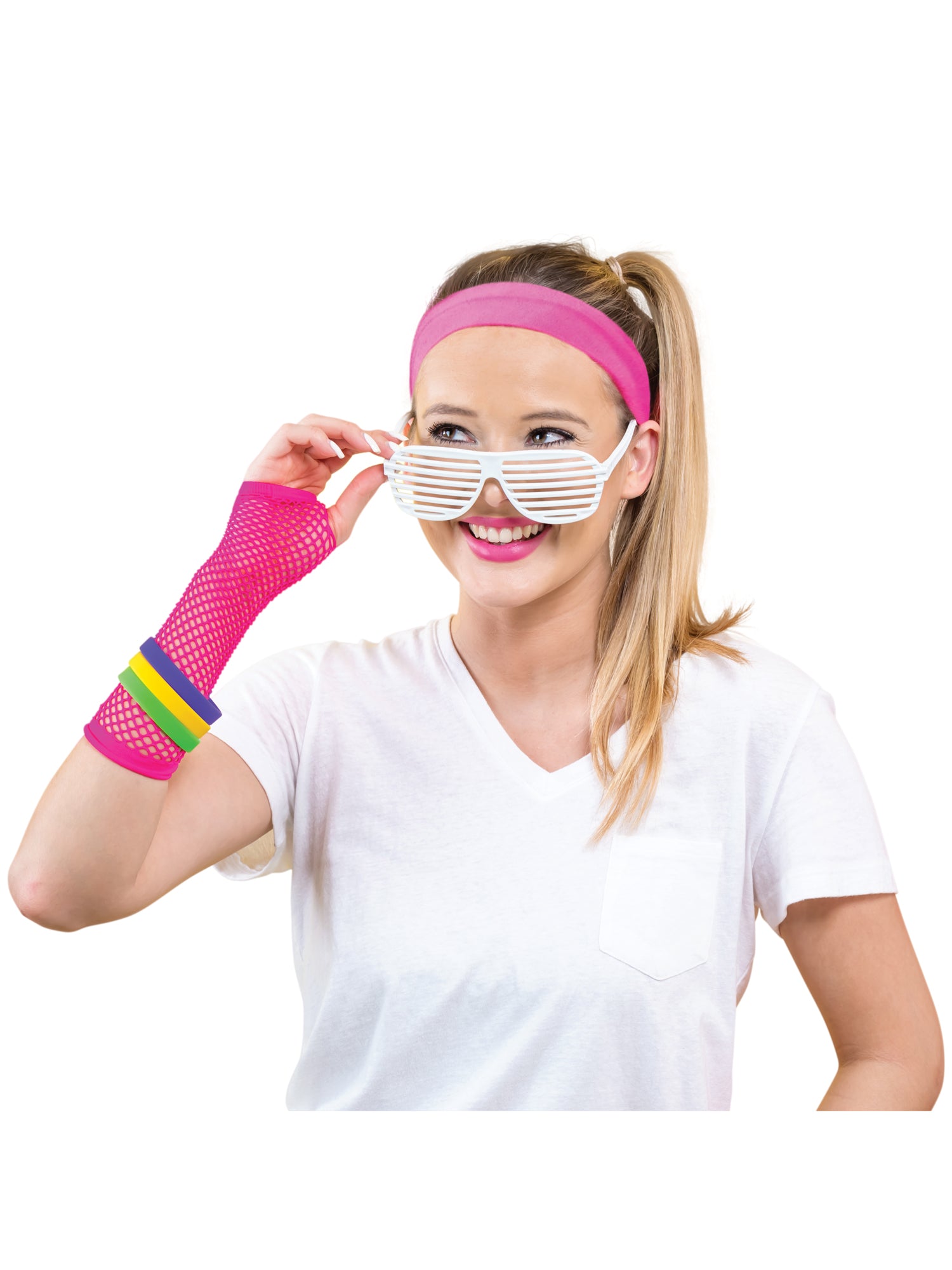 Neon Pink 80's Hairband