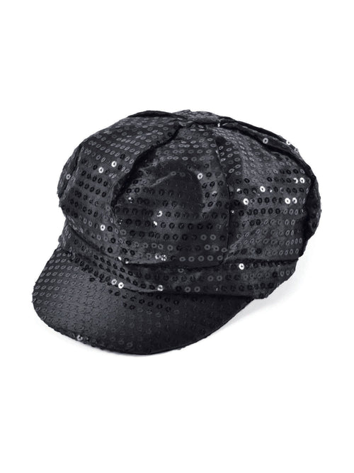 Sequin Cap 70's Style Black