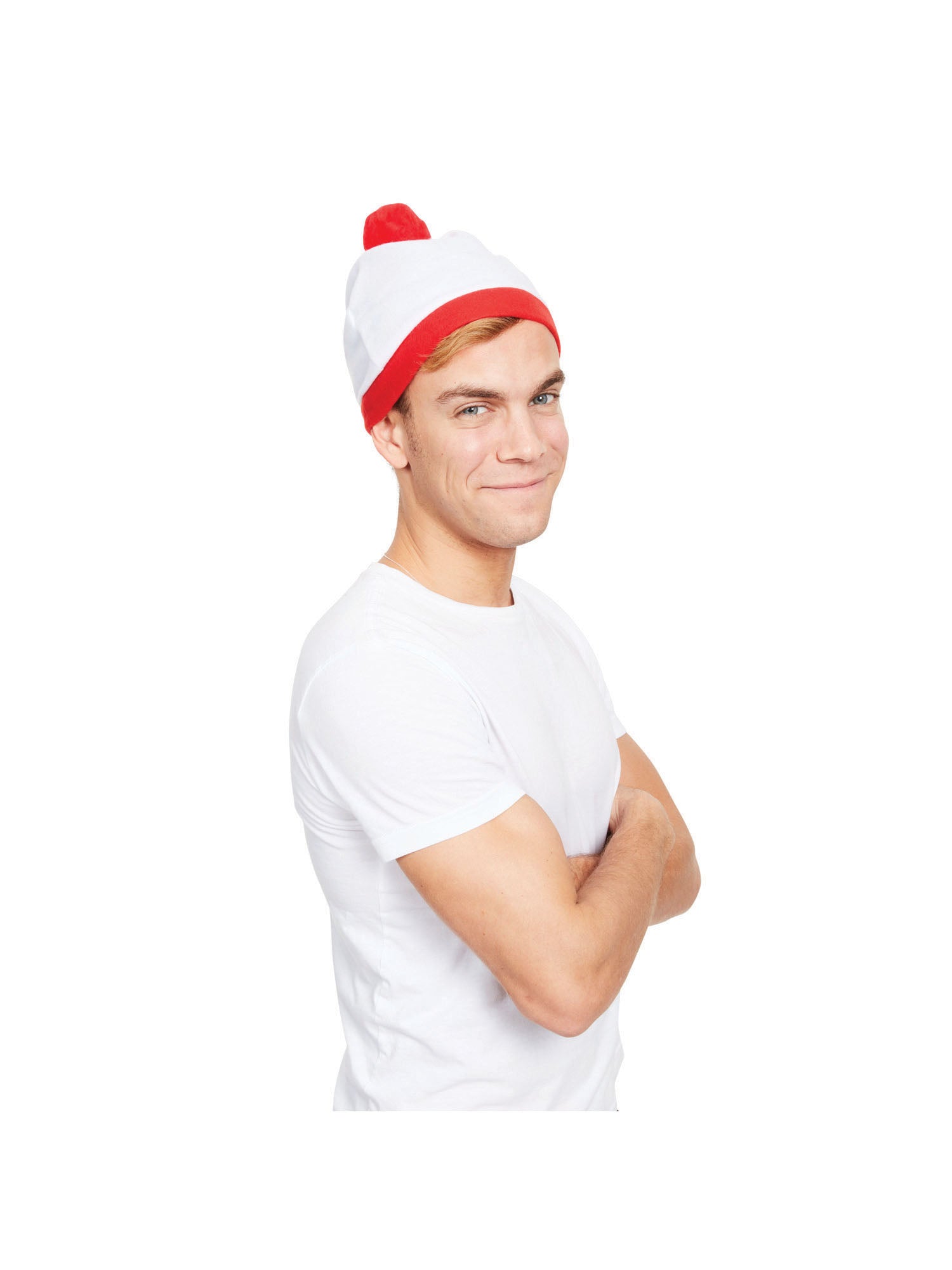 Red Bobble Hat, Multi, Forum, Hats, One Size, Front