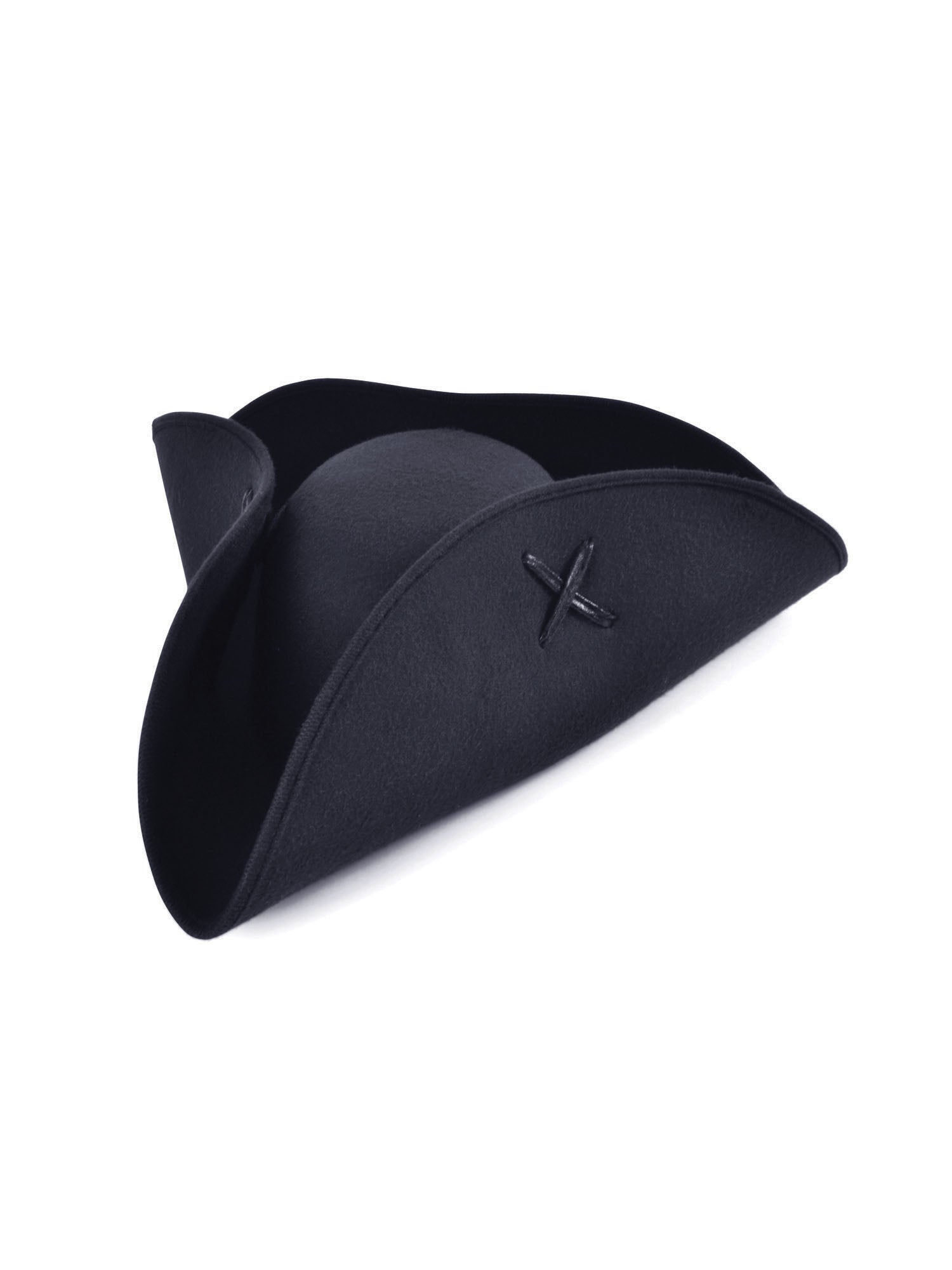 Pirate Tricorn Black Wool Felt