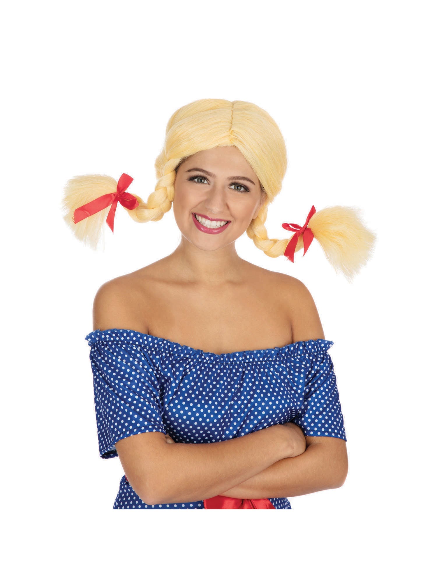 Pigtail Blonde, Blonde, Generic, Wigs, One Size, Front